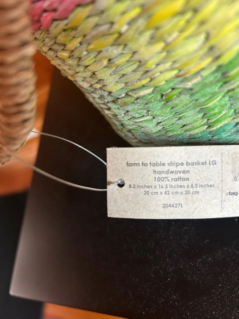 Tag Handwoven Seagrass Basket in Natural, Pink, Yellow, Green, Teal